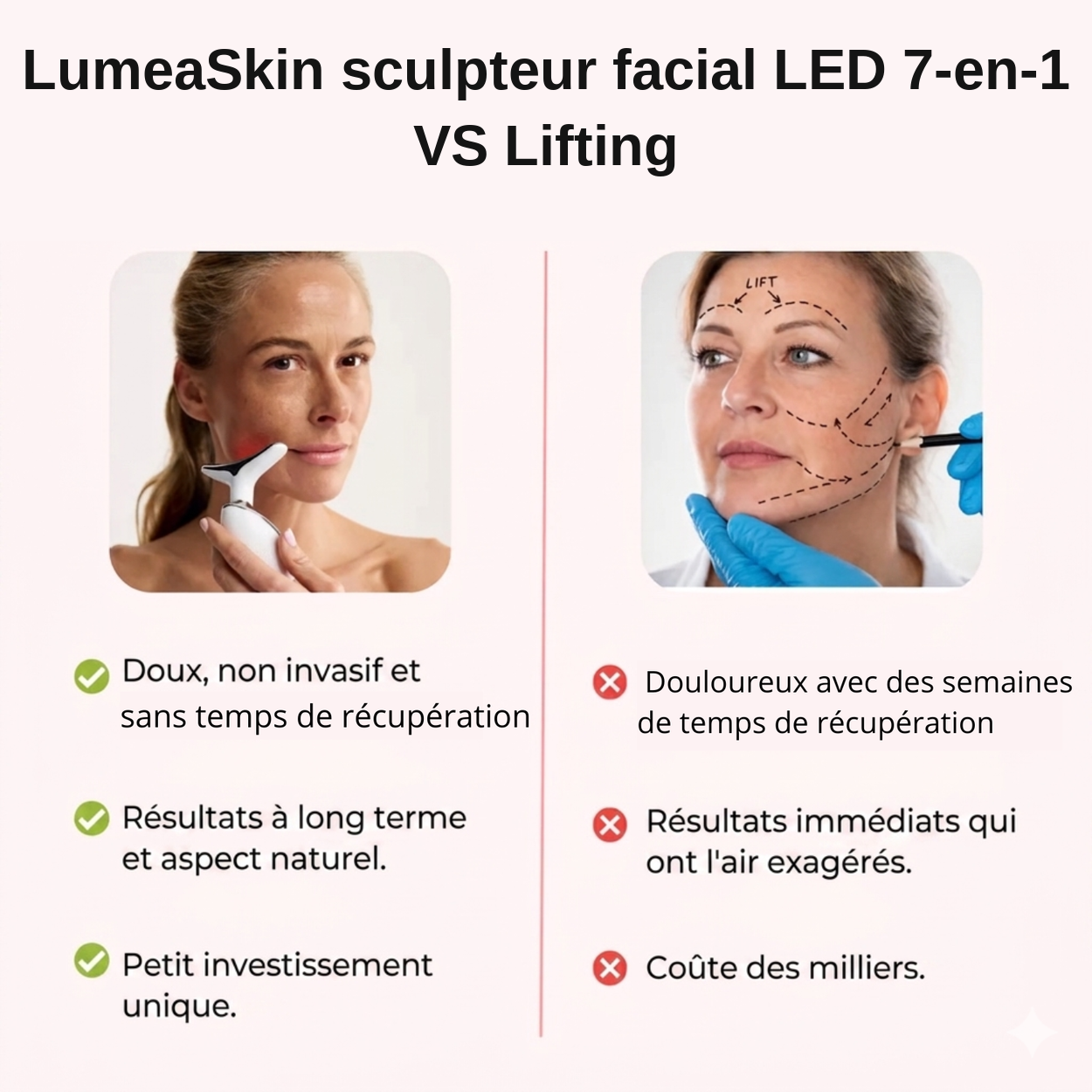 Comparaison LUMEA vs lifting